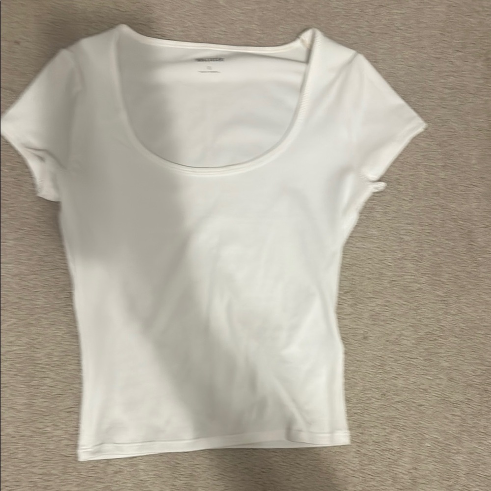 Women's White Scoop Neck Top